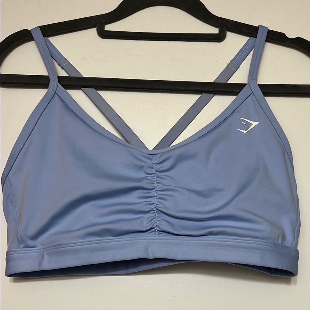 Gymshark ruched sports bra moonstone blue